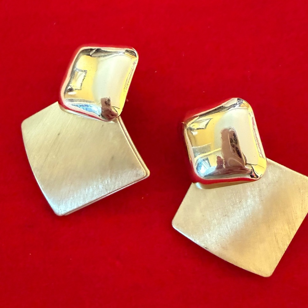 Elegant Silver and Gold Geometric Earrings